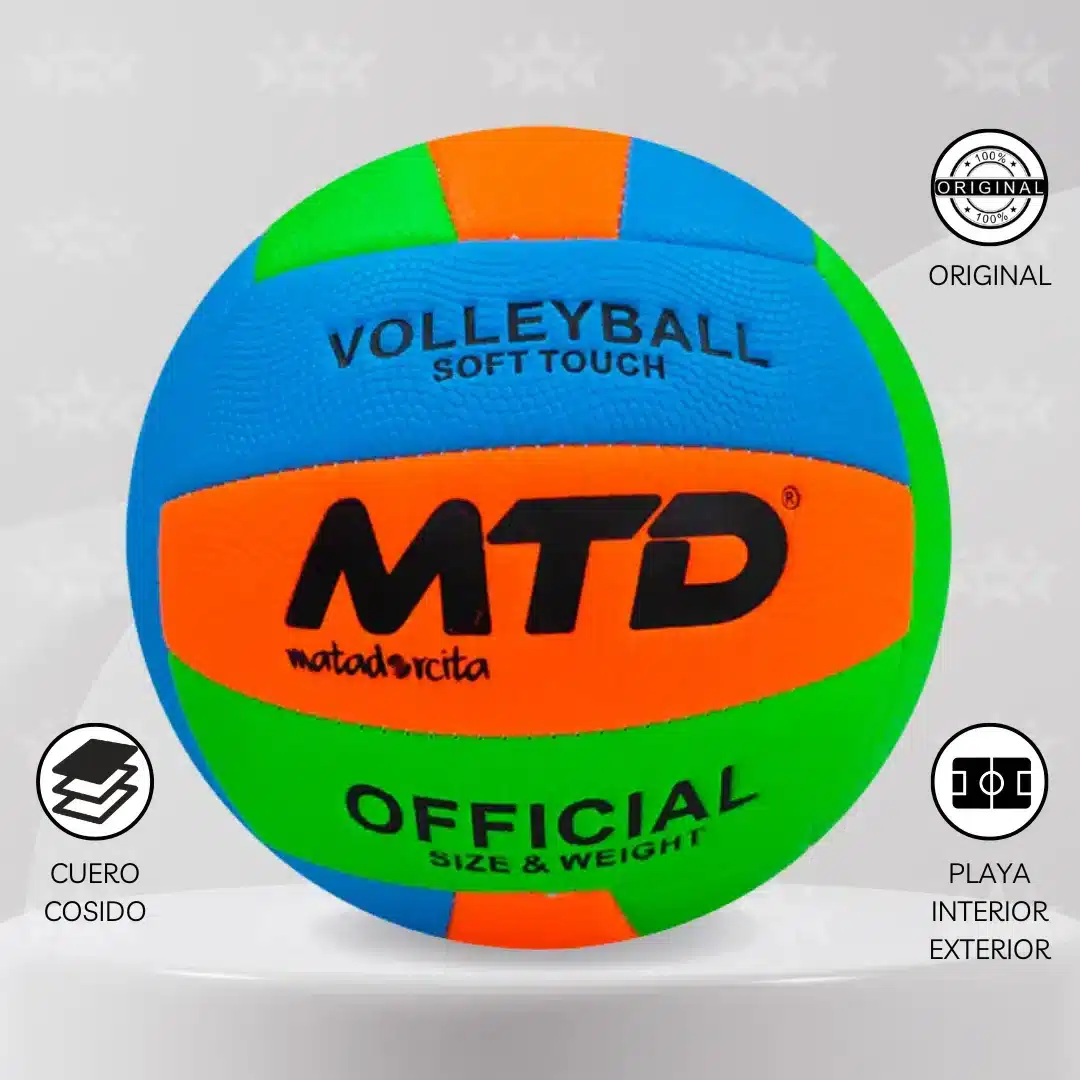 Pelota De Vóley Mtd Cuero Cosido Acolchado Premium