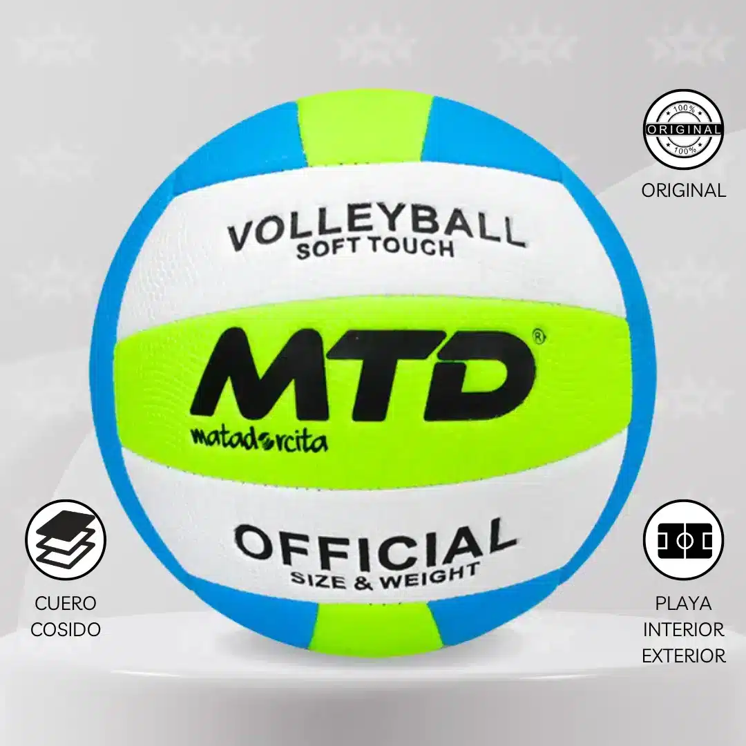 Pelota De Vóley Mtd Cuero Cosido Acolchado Premium - Imagen 5